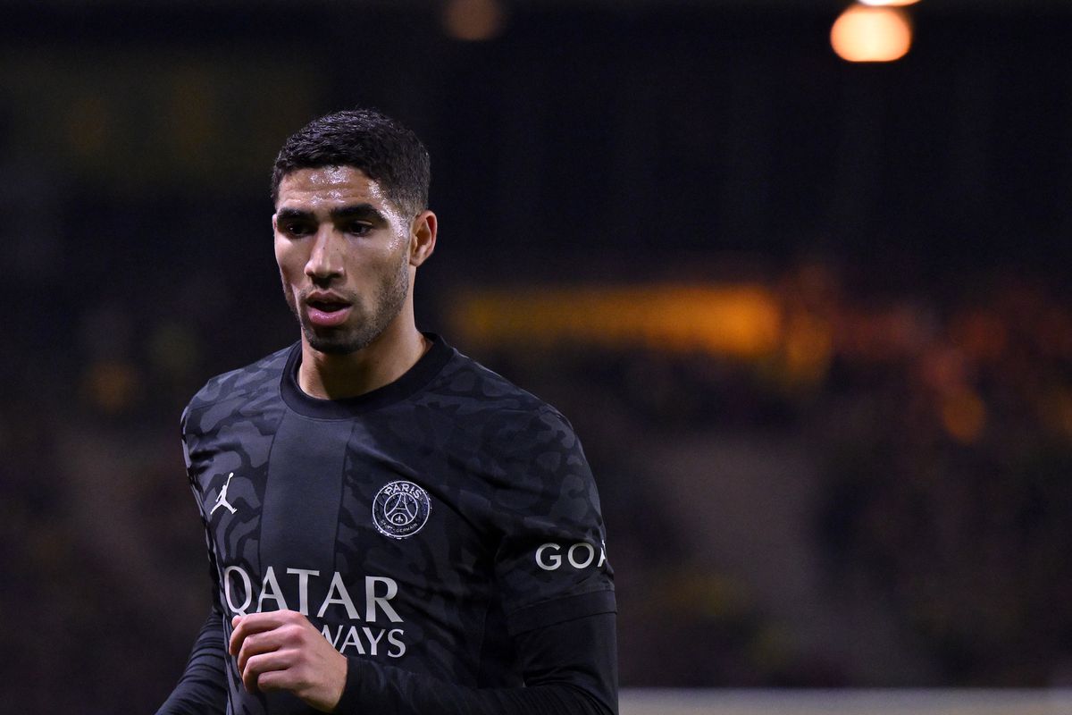 Achraf Hakimi playing for PSG