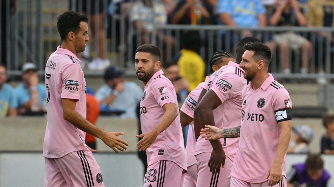 Jugadores del Inter Miami celebrando un gol